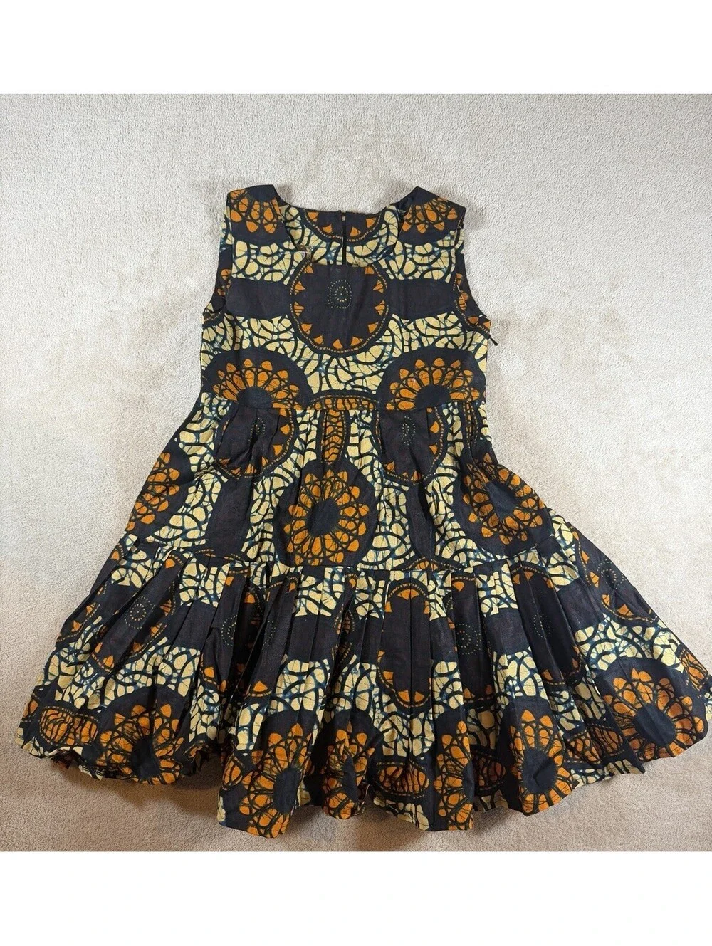 Africa Made Wax Print Dress Girl’s Fit Flare Dress 4